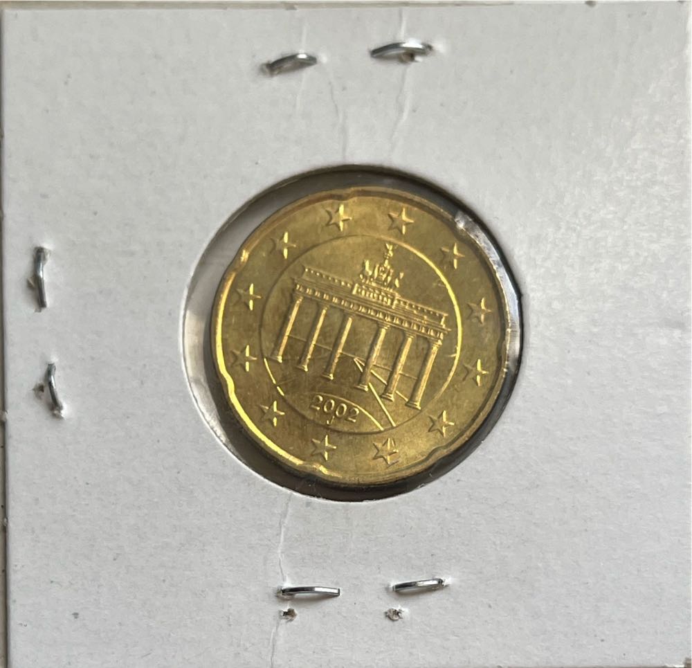 German 2002 J 20 Euro Cent (1st Map)  coin collectible - Main Image 2