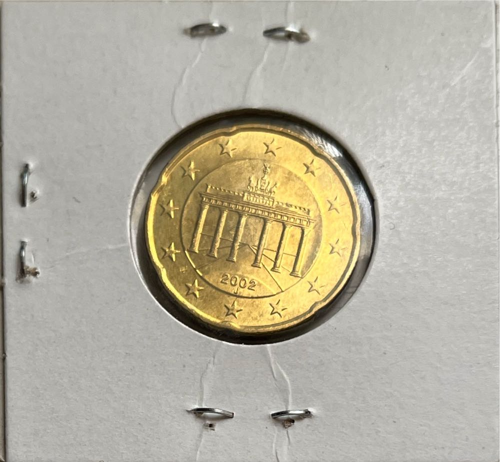 German 2002 J 20 Euro Cent (1st Map)  coin collectible - Main Image 2