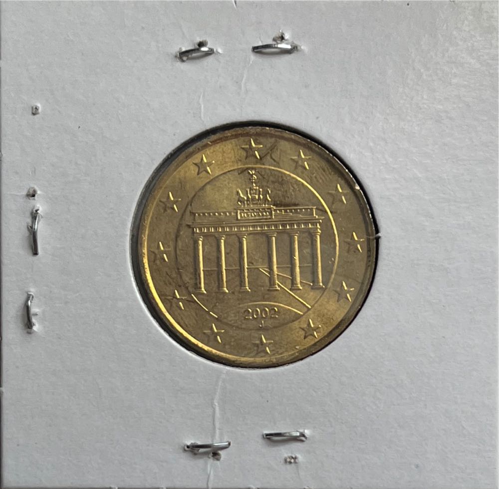 German 2002 J 50 Euro Cent (1st Map)  coin collectible - Main Image 2