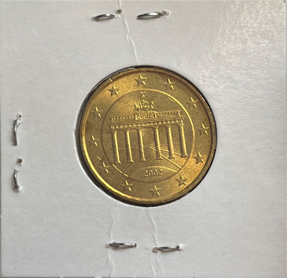German 2002 J 50 Euro Cent (1st Map)  coin collectible - Main Image 2