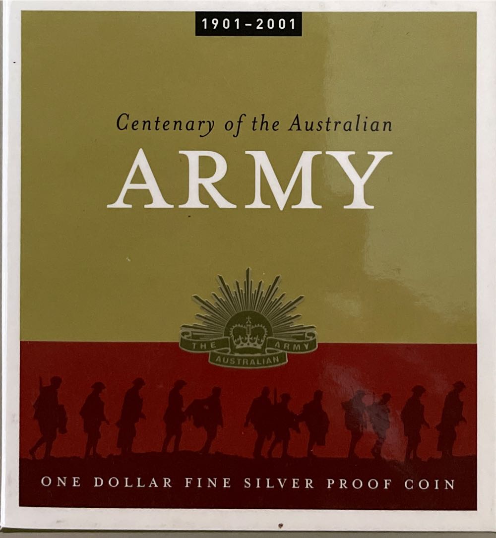 $1 Proof Centenary Of Australian Army  coin collectible [Barcode 9314688001411] - Main Image 2