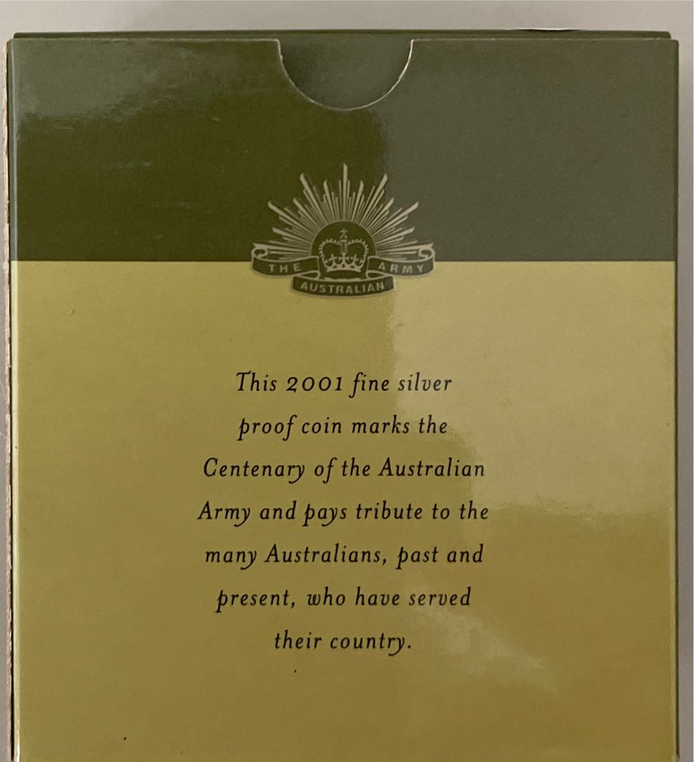 $1 Proof Centenary Of Australian Army  coin collectible [Barcode 9314688001411] - Main Image 3