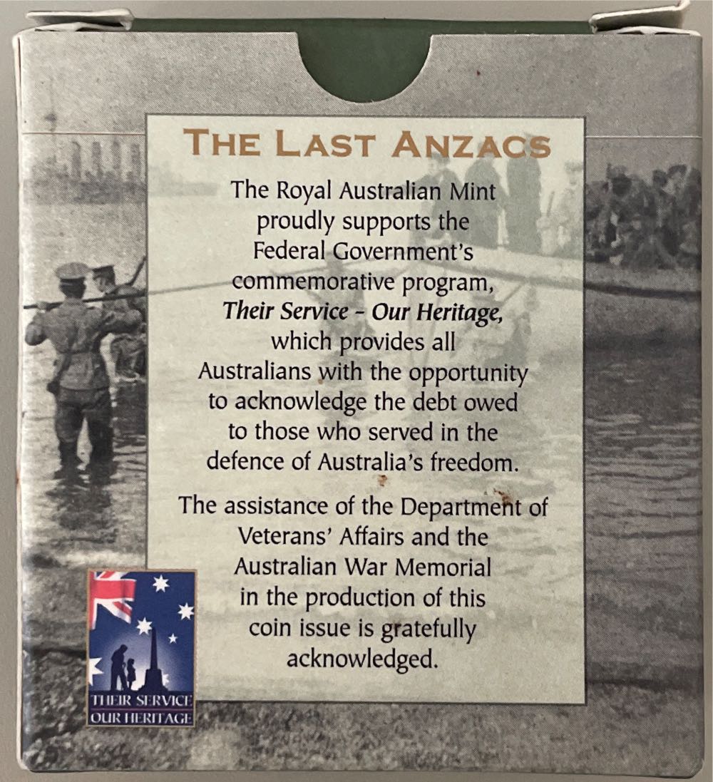 1999 The Last Anzacs  coin collectible - Main Image 2