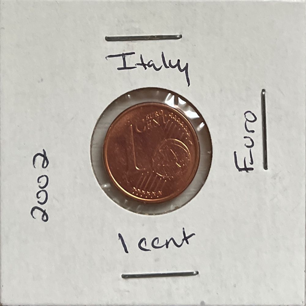 Italian 2002 R 1 Euro Cent coin collectible - Main Image 1