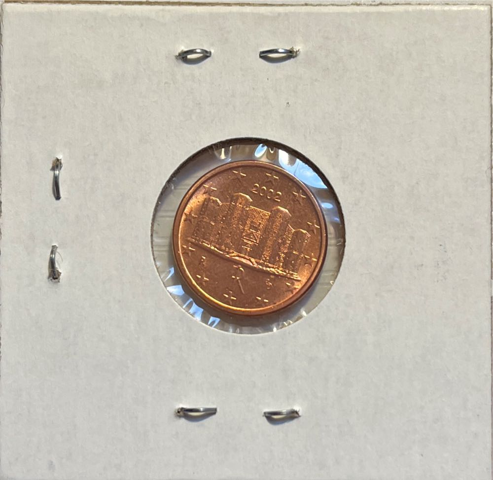 Italian 2002 R 1 Euro Cent  coin collectible - Main Image 2