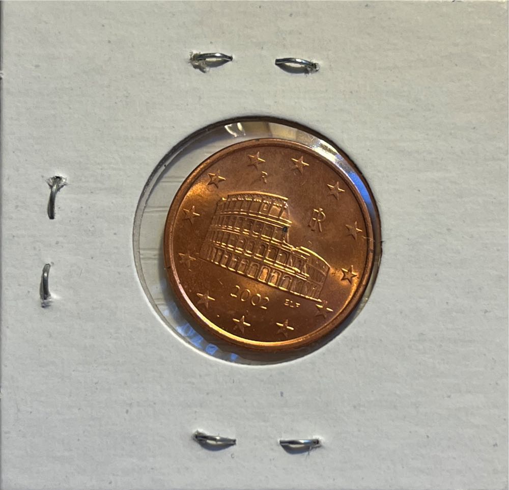 Italian 2002 R 5 Euro Cent  coin collectible - Main Image 2