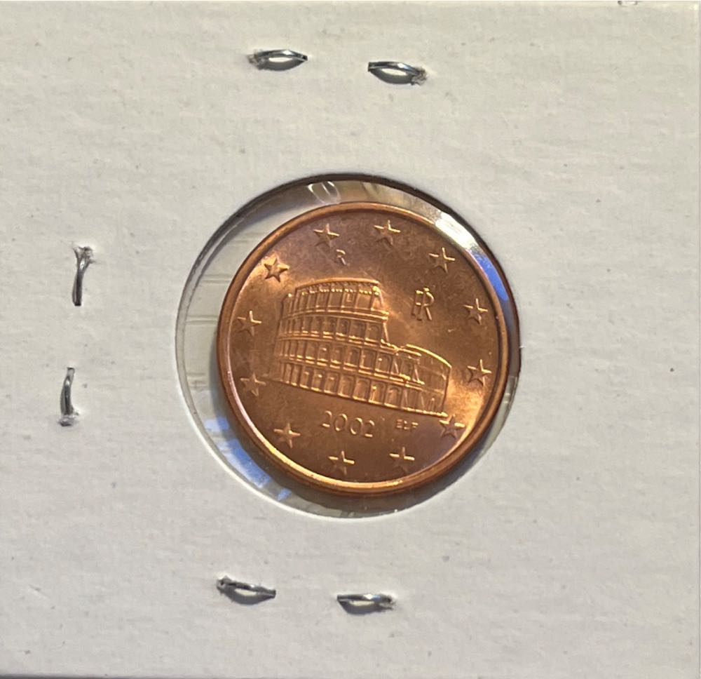 Italian 2002 R 5 Euro Cent  coin collectible - Main Image 2