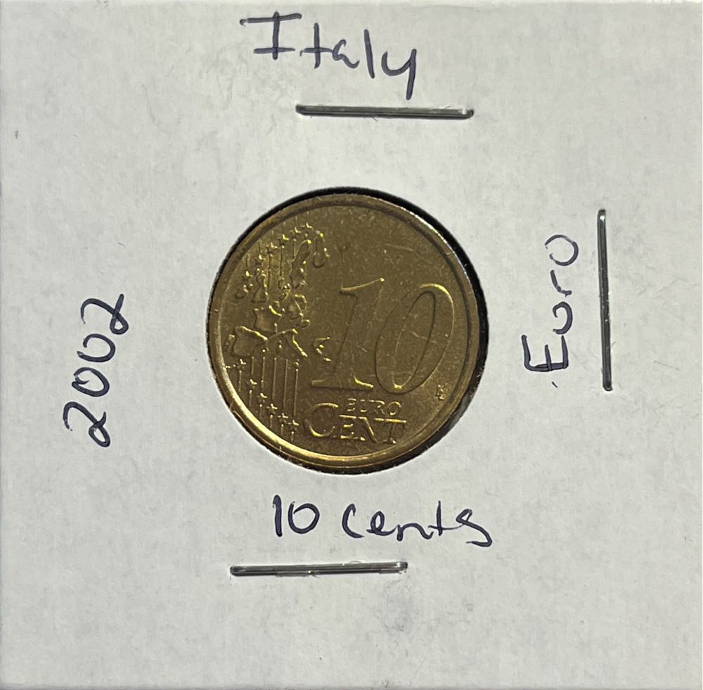 Italian 2002 R 10 Euro Cent (1st Map)