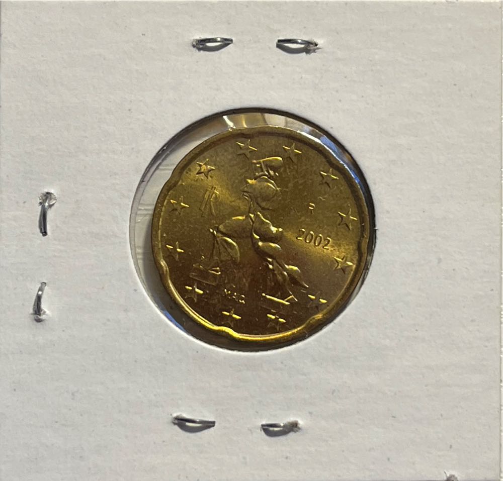 Italian 2002 R 20 Euro Cent (1st Map)  coin collectible - Main Image 2