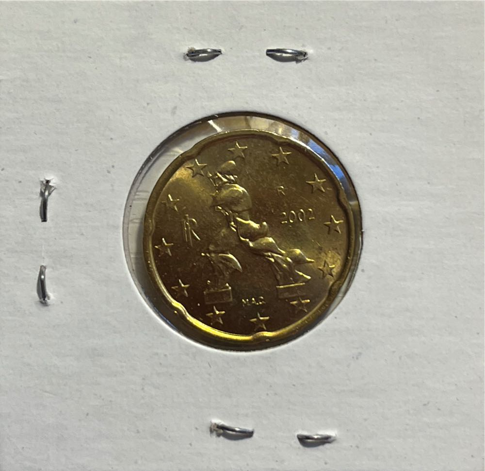 Italian 2002 R 20 Euro Cent (1st Map)  coin collectible - Main Image 2