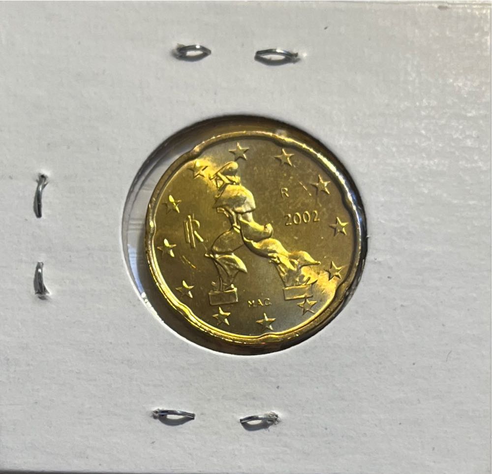 Italian 2002 R 20 Euro Cent (1st Map)  coin collectible - Main Image 2
