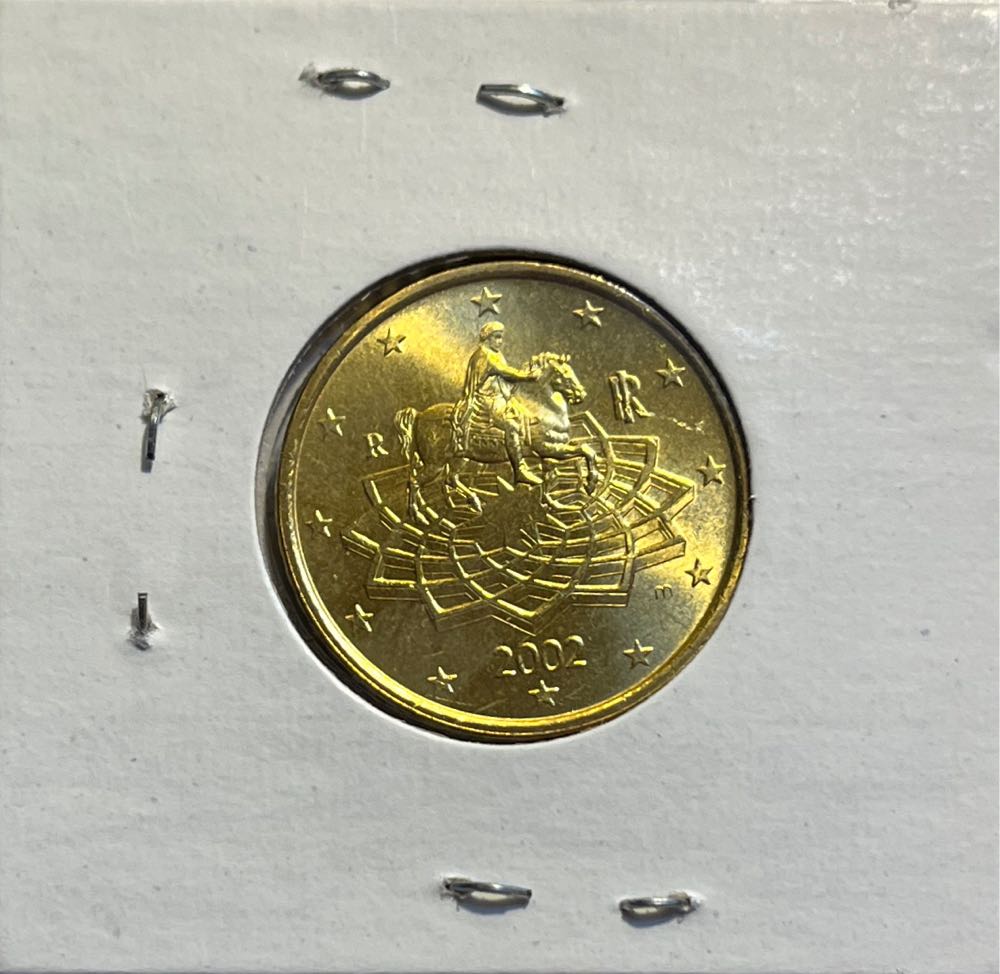 Italian 2002 R 50 Euro Cent (1st Map)  coin collectible - Main Image 2