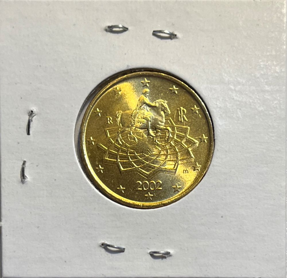 Italian 2002 R 50 Euro Cent (1st Map) coin collectible - Main Image 2