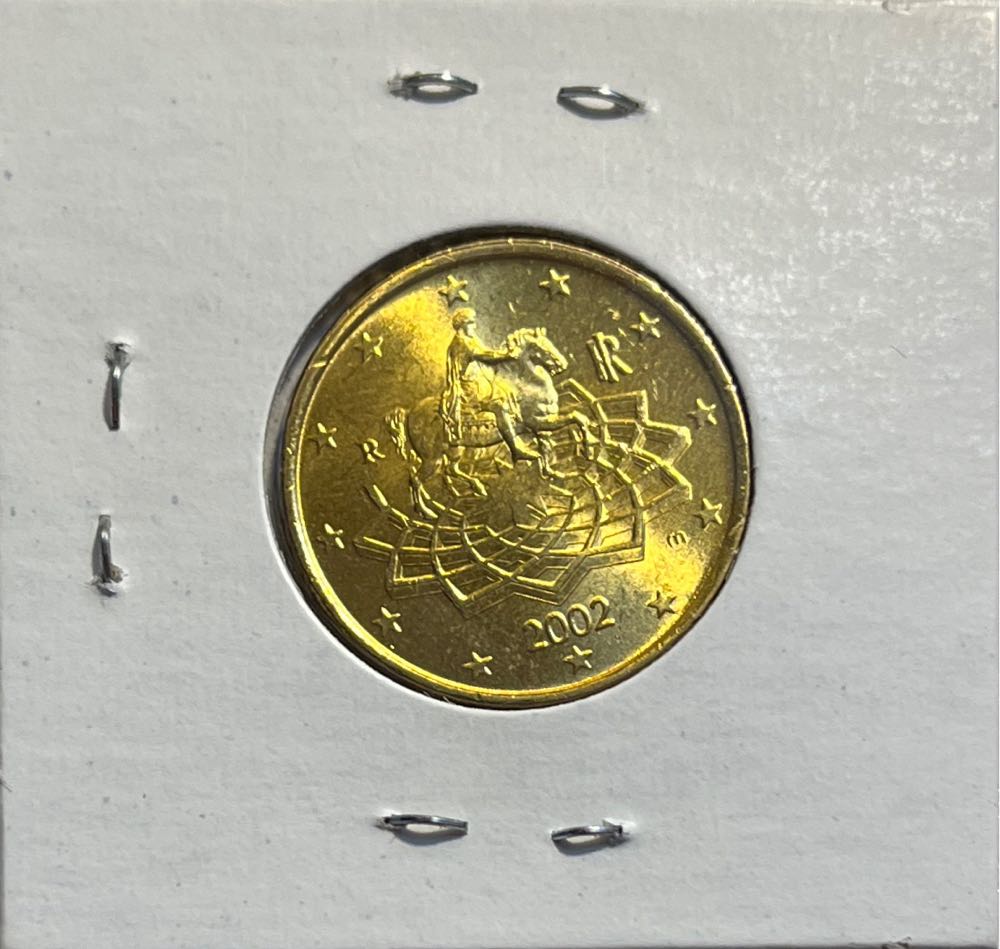 Italian 2002 R 50 Euro Cent (1st Map)  coin collectible - Main Image 2