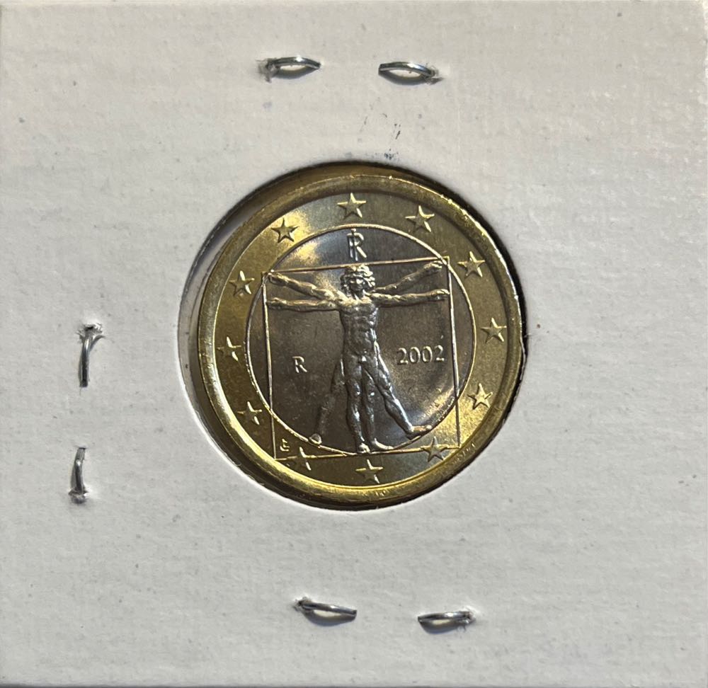 Italian 2002 R 1 Euro (1st Map)  coin collectible - Main Image 2