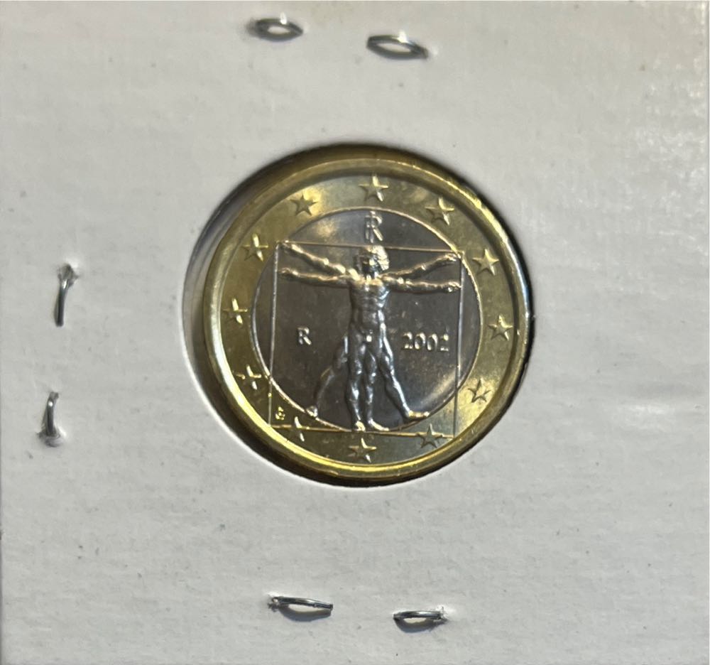 Italian 2002 R 1 Euro (1st Map)  coin collectible - Main Image 2