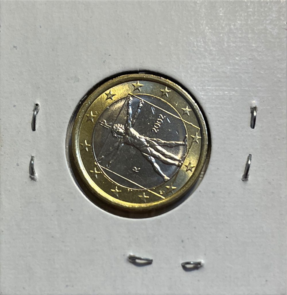 Italian 2002 R 1 Euro (1st Map)  coin collectible - Main Image 2