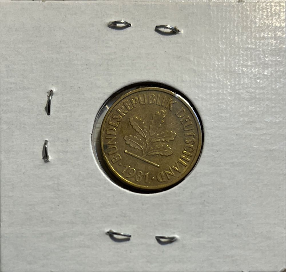 German 1981 F 5 Pfennig  coin collectible - Main Image 2