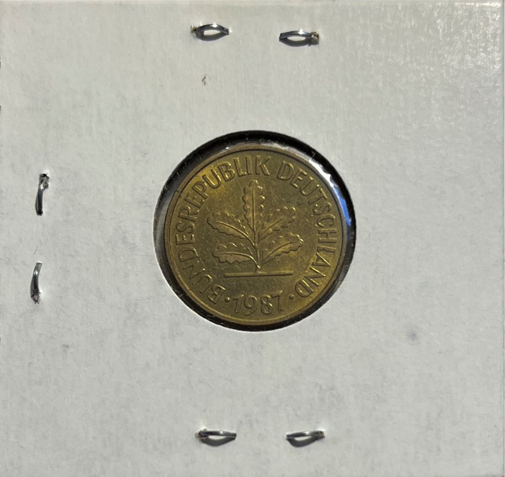 German 1987 J 5 Pfennig  coin collectible - Main Image 2