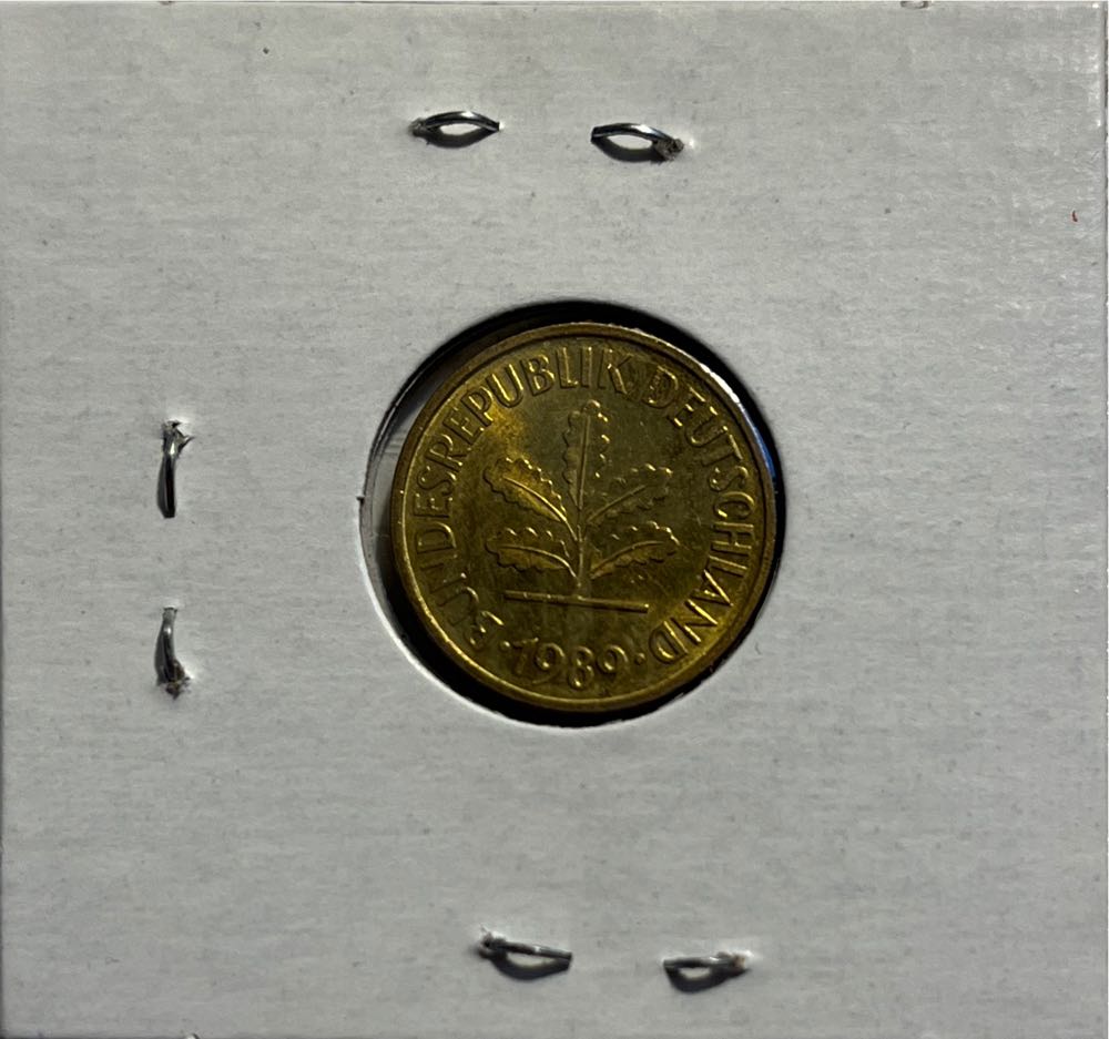 German 1989 F 5 Pfennig  coin collectible - Main Image 2