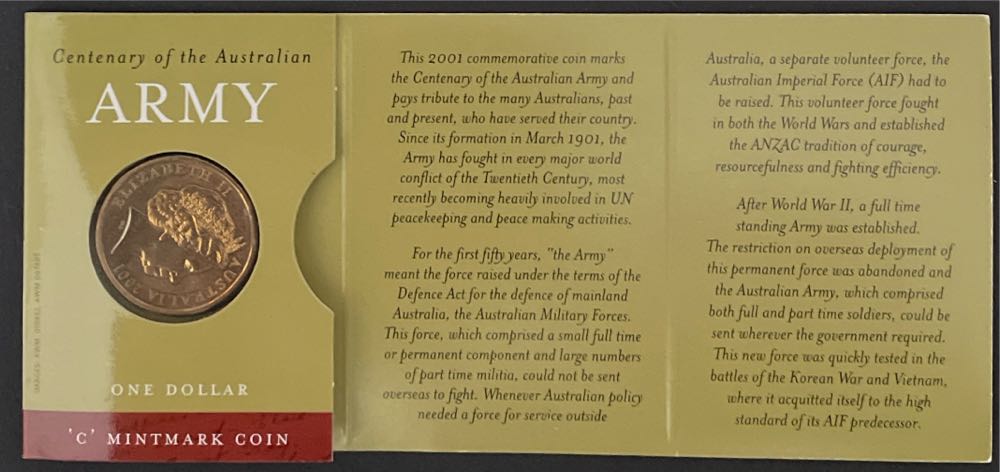 $1 Australia Army  coin collectible [Barcode 9314688003972] - Main Image 2