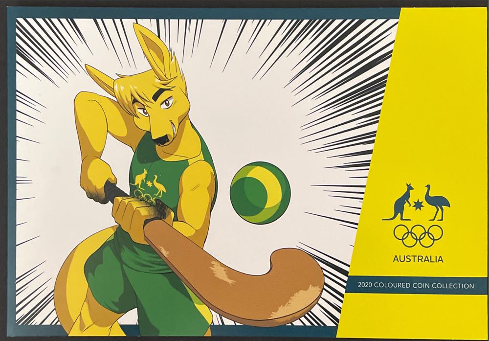 Australia: Tokyo Olympics $2 Albr Coloured Unc 5 Collection Hockey Roo Folder With 5 Coloured Set Folder Olympic Team Dollar Royal Mint Australian Surfing Australia  coin collectible [Barcode 9314688103542] - Main Image 4