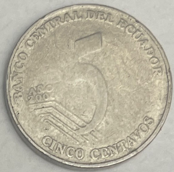1-Ecuador 5 Centavos, 2000  coin collectible - Main Image 2