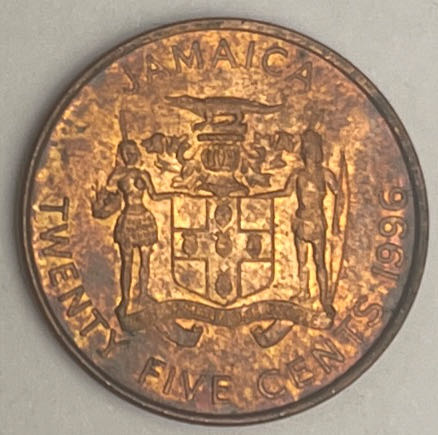 1-Jamaican 25 Cents, 1996  coin collectible - Main Image 2