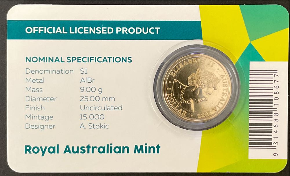 Australia: Coloured $1 Commonwealth Games Low Mintage Scarce  coin collectible [Barcode 9314688108677] - Main Image 2