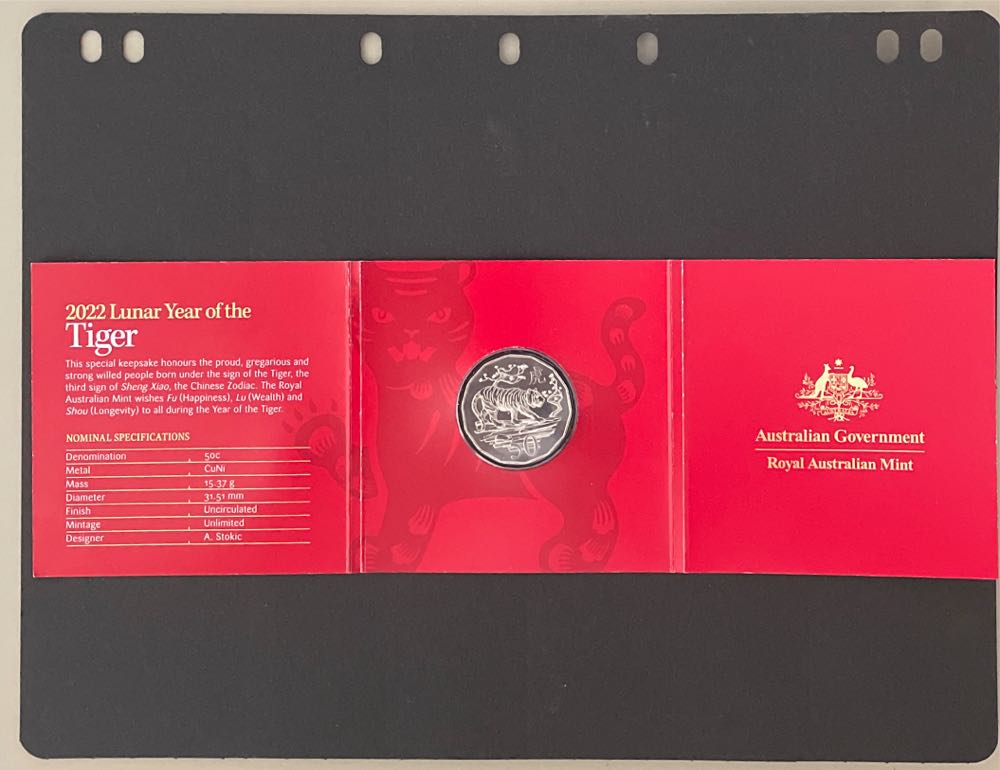 Year Of The Tiger 50 Cent  coin collectible [Barcode 9314688107809] - Main Image 3
