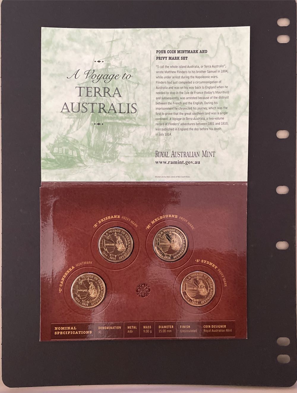 A Voyage To Terra Australis Privy Set & Mark  coin collectible [Barcode 9314683103196] - Main Image 3