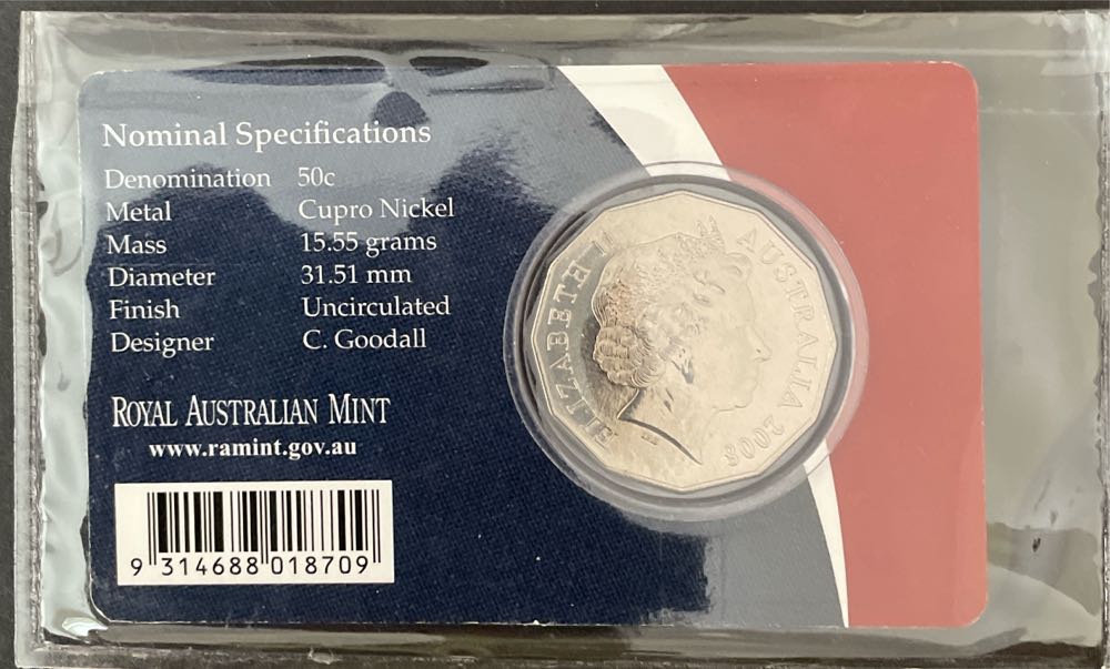 Australian Centenary Of Scouts Australia 50 Cent Centenary 50c Uncirculated Unc On Carded Card  coin collectible [Barcode 9314688018709] - Main Image 2