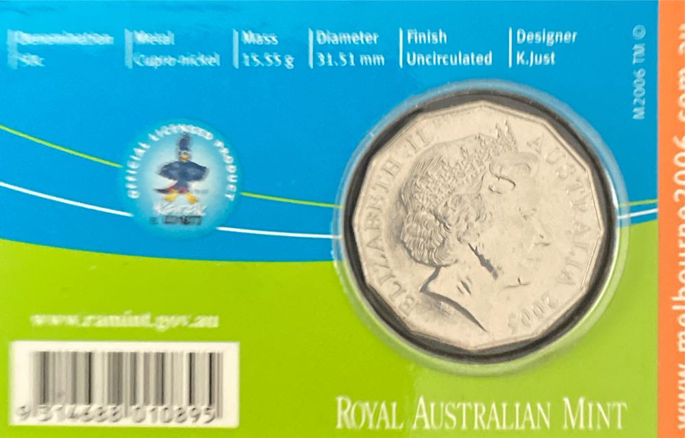 Commonwealth Games Ram Unc 50c On School Student Design  coin collectible [Barcode 9314688010895] - Main Image 2