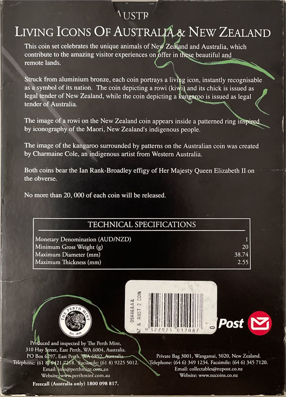 Living Icons Of Australia & New Zealand  coin collectible [Barcode 9327025012087] - Main Image 2