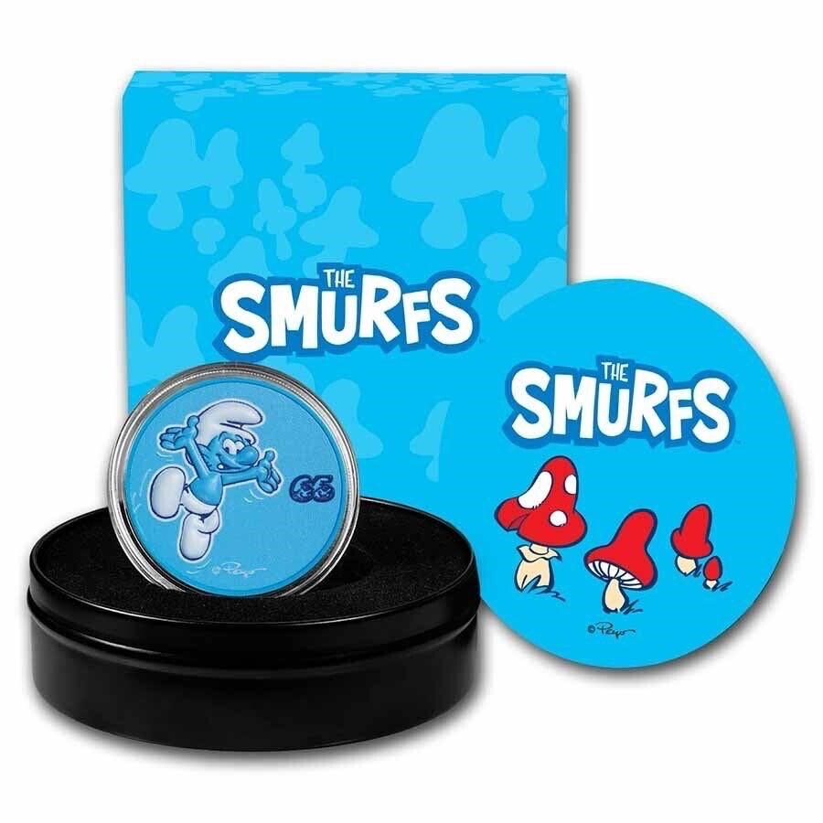 Smurfs Blue High Relief “Smurfs 65th Anniversary” - Niue 2023 - 2 Oz Silver Coin  coin collectible - Main Image 3