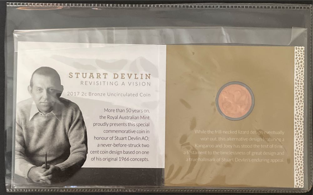 Australian: 2 Cent Stuart Devlin Revisiting A Vision On Card Australia: Unc  coin collectible [Barcode 9314683115441] - Main Image 2