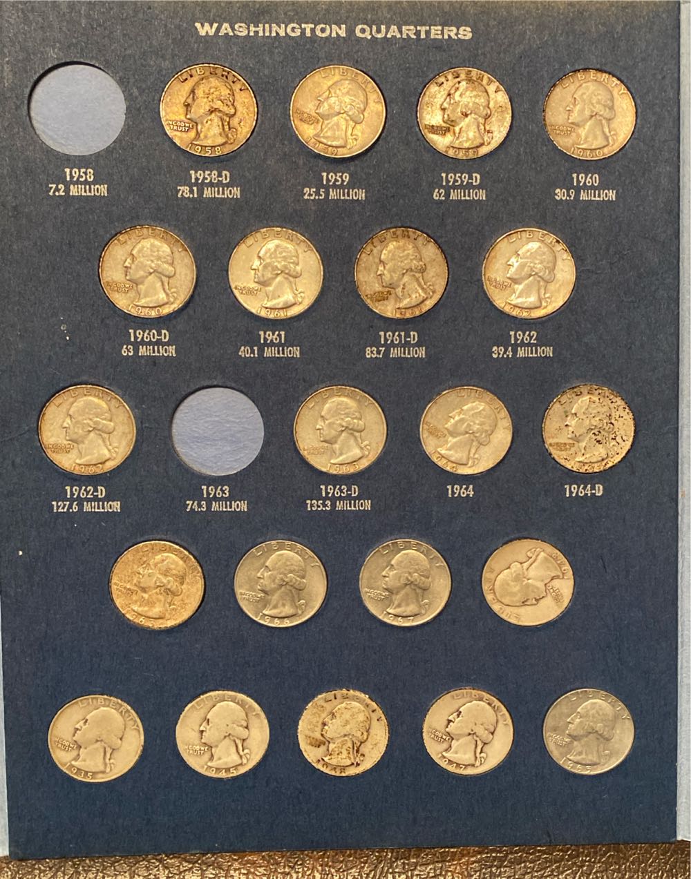Coin Book 25 - Washington Quarters Collection 1949 - 1964  coin collectible - Main Image 2