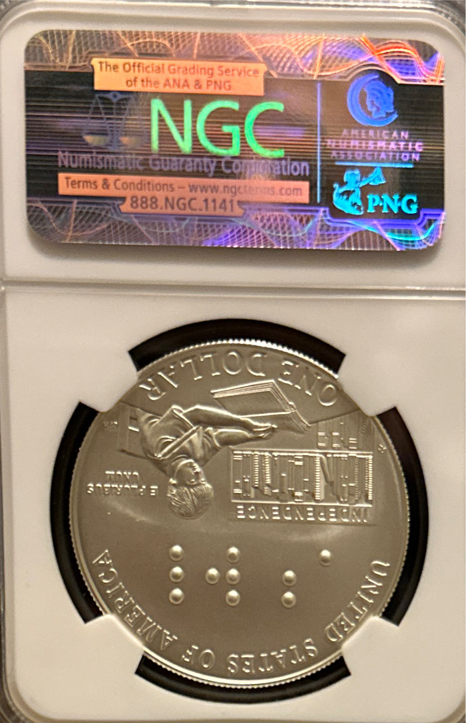 2009 P Louis Braille S$1  coin collectible - Main Image 2