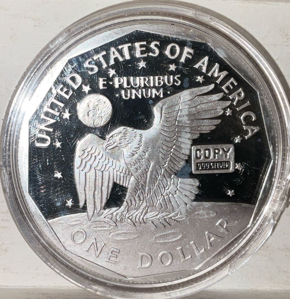 1979 Susan B Anthony 2oz Proof Replica  coin collectible - Main Image 2