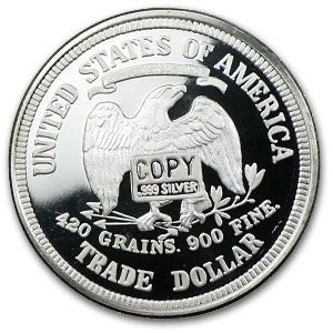 1885 Trade Dollar 2oz Replica  coin collectible - Main Image 2