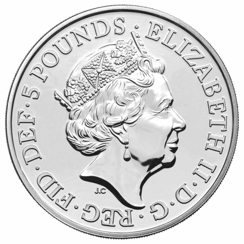 2021 Queen’s Beasts: White Greyhound of Richmond S£5  coin collectible - Main Image 2