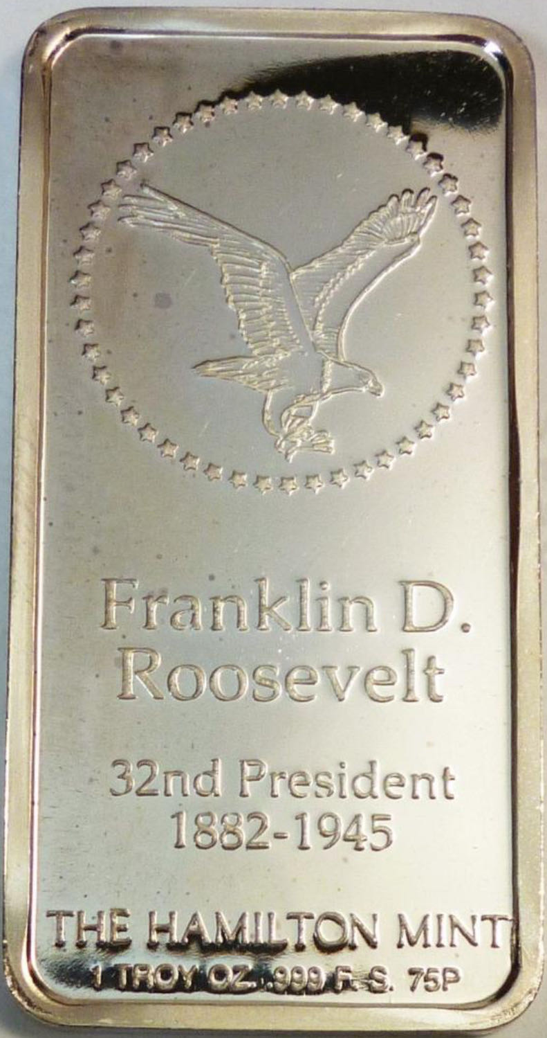 Franklin Roosevelt 1oz Bar  coin collectible - Main Image 2