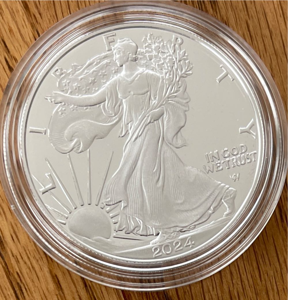 2024 W US Mint American Eagle One Ounce Silver Proof  coin collectible [Barcode 704786560269] - Main Image 2