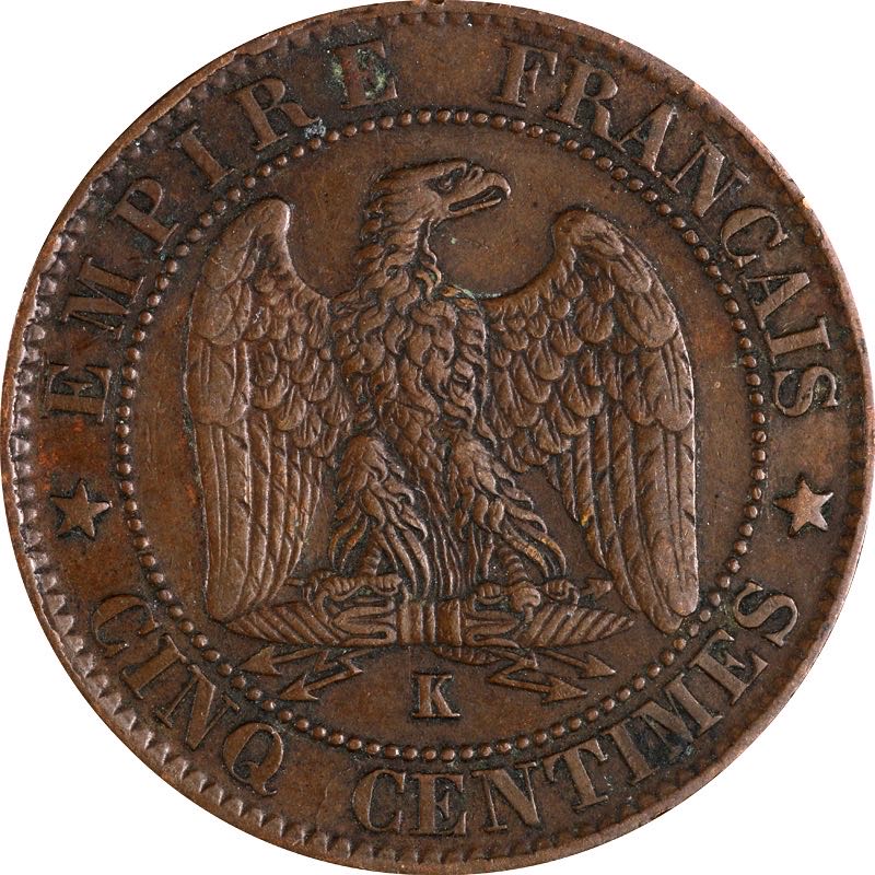 1862 K France 5 Centimes  coin collectible - Main Image 2