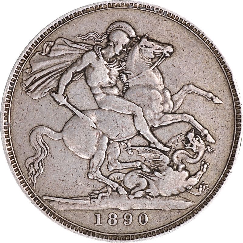 1890 Great Britain Crown  coin collectible - Main Image 2
