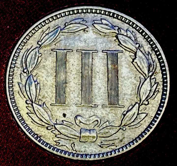 Type Sets : Rare Coins Of America 3 Cent 1874 Nickel High Grade Set Piece 1 Of 5  coin collectible - Main Image 2