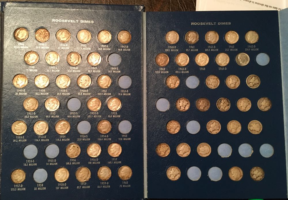 Coin Book - Dimes Mercury-Roosevelt Head 1916 - 1964  coin collectible - Main Image 3