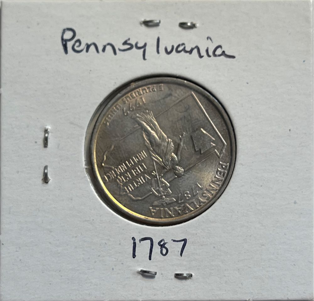 American 1999 P Pennsylvania (1787) State 25 Cent Washington Quarter  coin collectible - Main Image 2
