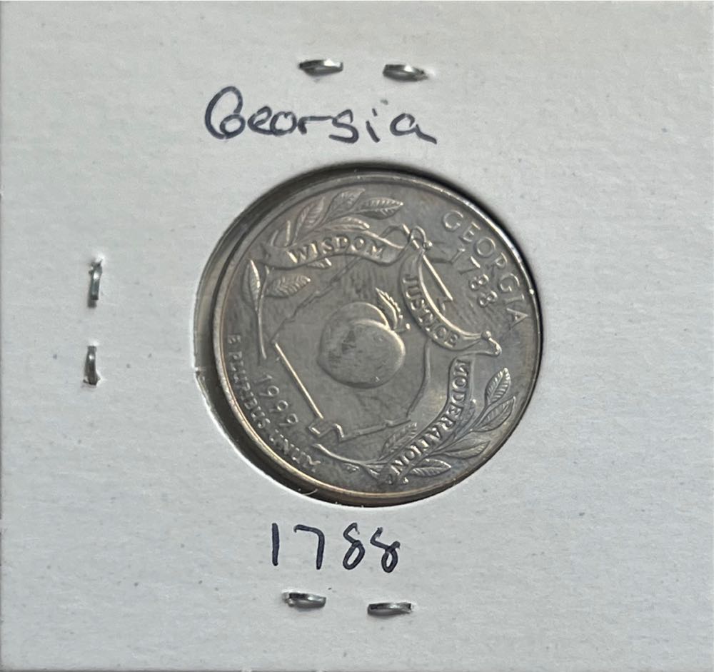 1999 P American Georgia (1788) State 25 Cent Washington Quarter  coin collectible - Main Image 2