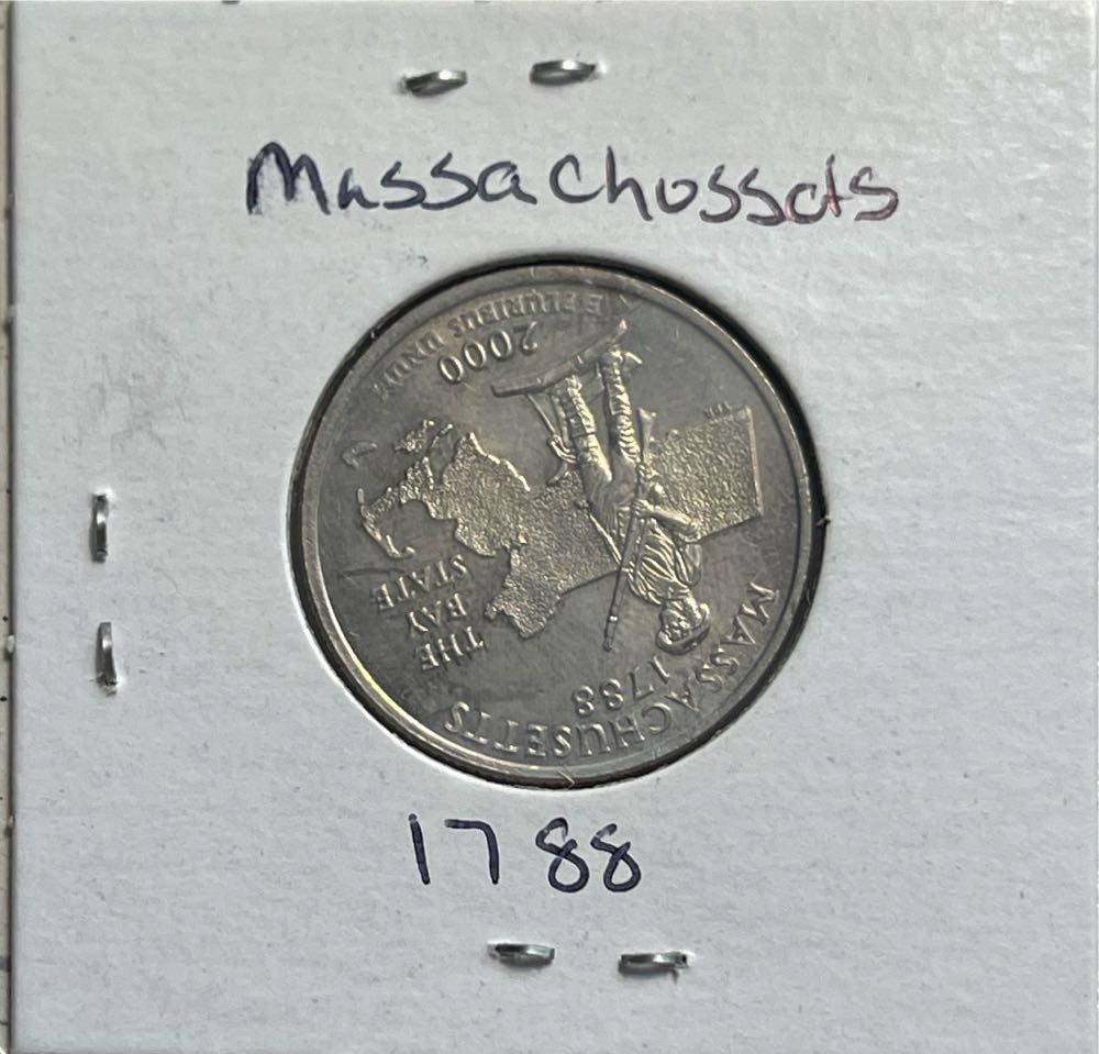 American 2000 D Massachusetts (1788) State 25 Cent Washington Quarter  coin collectible - Main Image 2